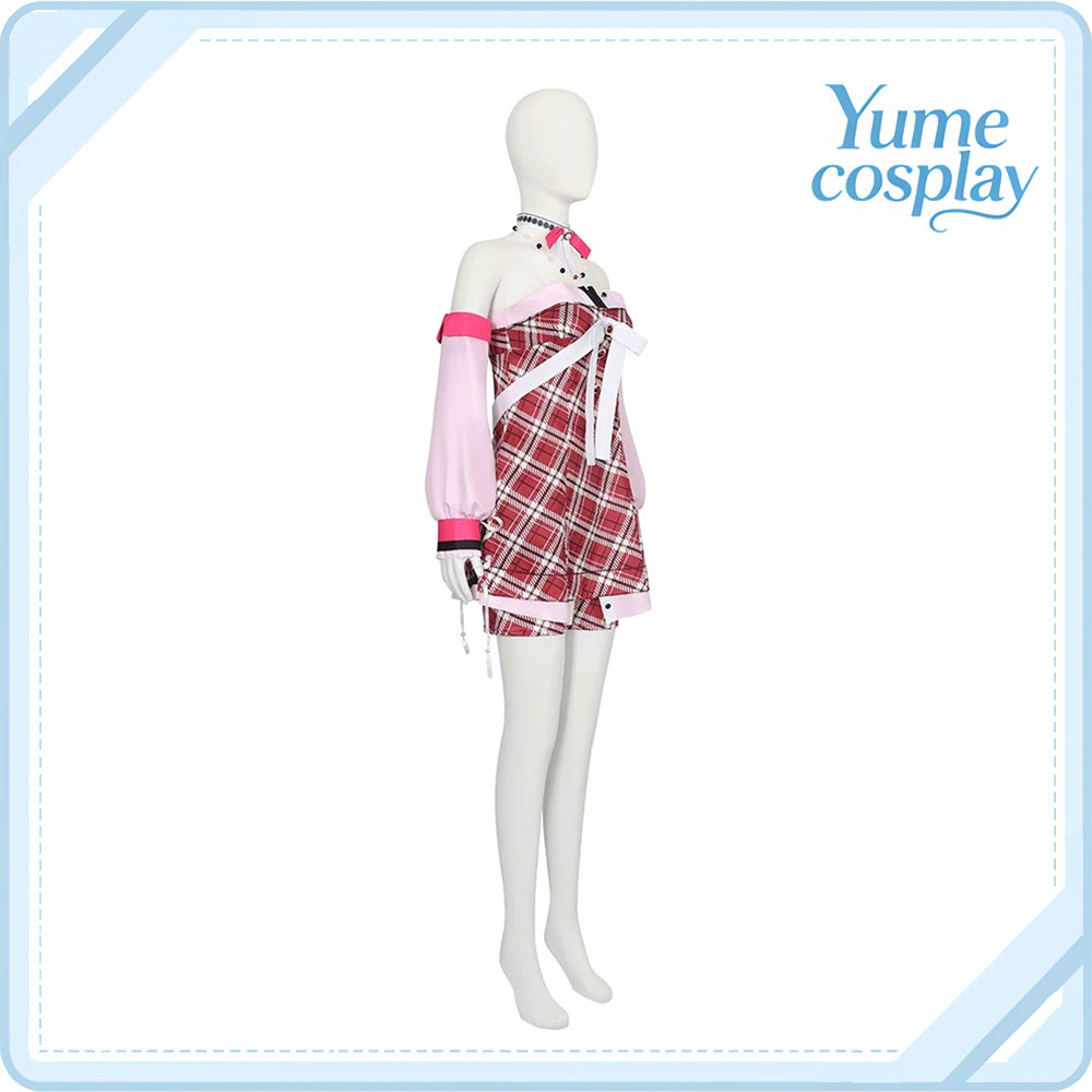 プロジェクトセカイ　カラフルステージ！　feat.　初音ミク　桃井愛莉　Lovely　Plaid　心からの涙を　アナザー1　コスプレ衣装　DM11983