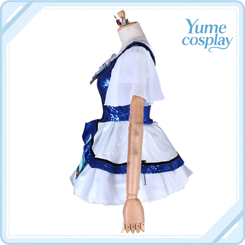 ラブライブ！サンシャイン!!　弾ける笑顔　WATER　BLUE　NEW　WORLD　小原鞠莉UR　覚醒後　コスプレ衣装　DM640