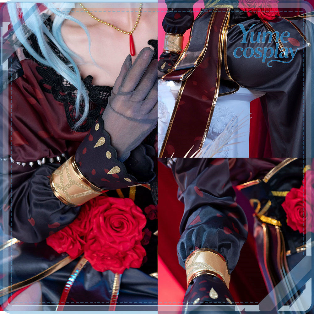 プロジェクトセカイ　カラフルステージ！　feat.　初音ミク　日野森雫　Night　rose-queen　糸の花に見とれて　コスプレ衣装　DM9798